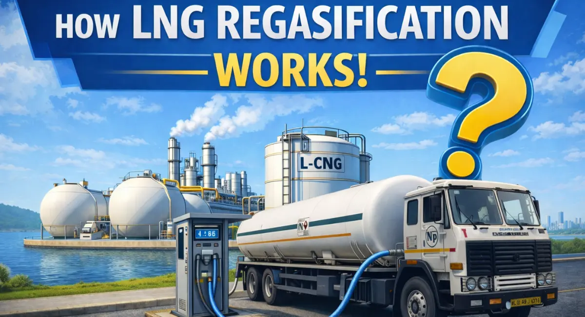 How LNG regasification works at an LNG terminal converting LNG into natural gas