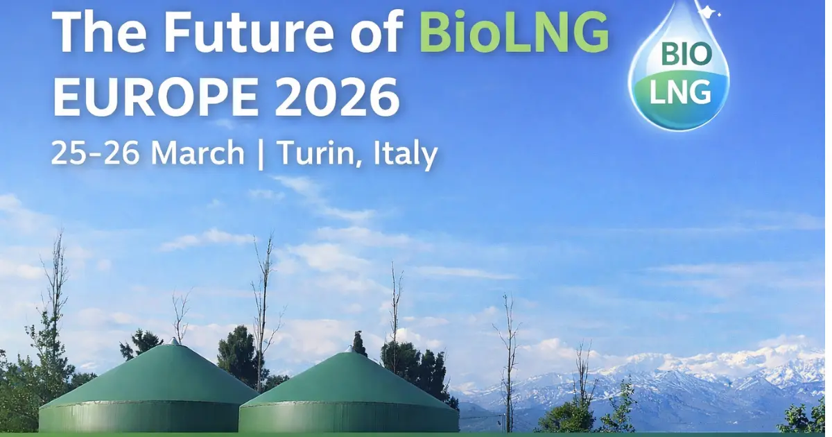 Future of BioLNG Europe 2026 conference in Turin highlighting BioLNG clean energy transition