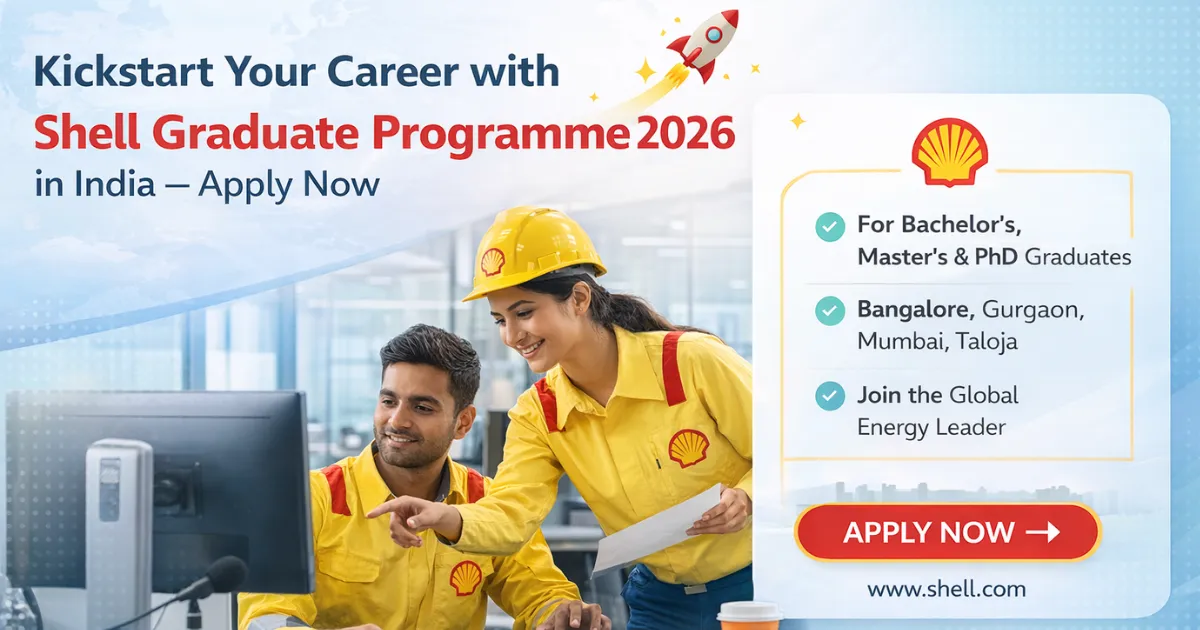Shell Graduate Programme 2026 India recruitment for fresh graduates in Bangalore Mumbai Gurgaon